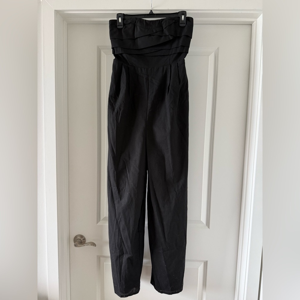 Elegant Black Strapless Jumpsuit